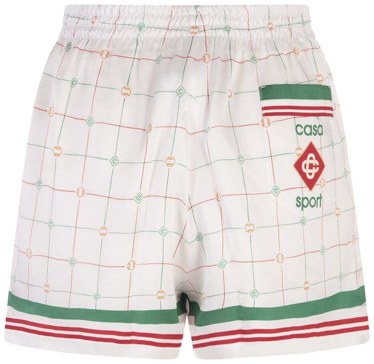 Casablanca Printed Silk Shorts Check