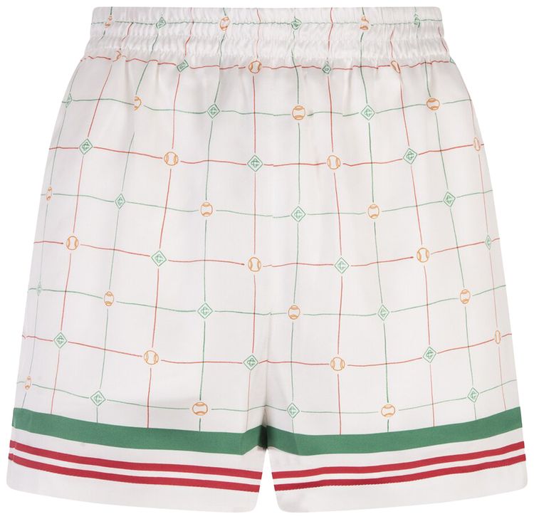Casablanca Printed Silk Shorts Check