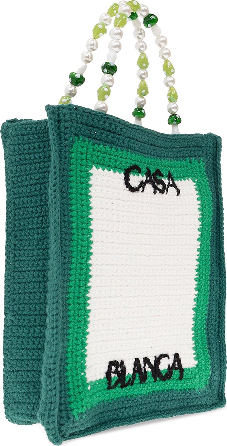 Casablanca Beaded Crochet Tennis Bag Green