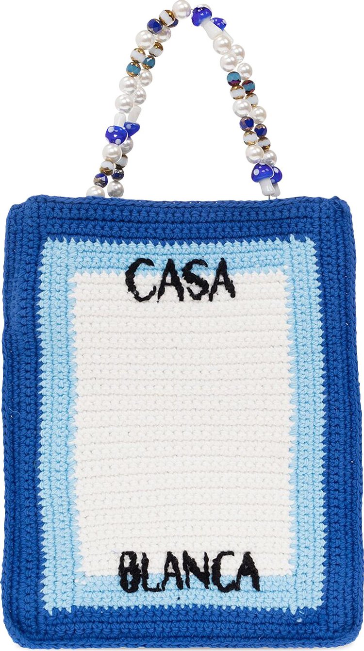 Casablanca Beaded Crochet Bag 'Blue'