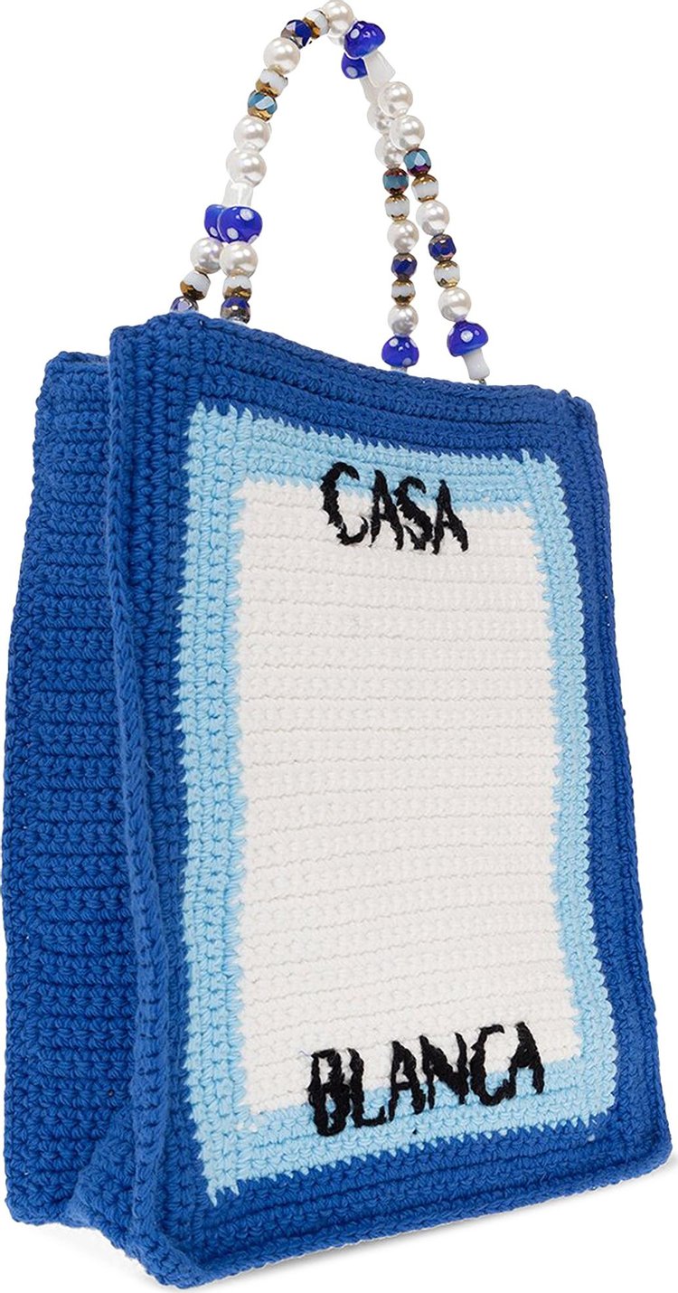 Casablanca Beaded Crochet Bag Blue