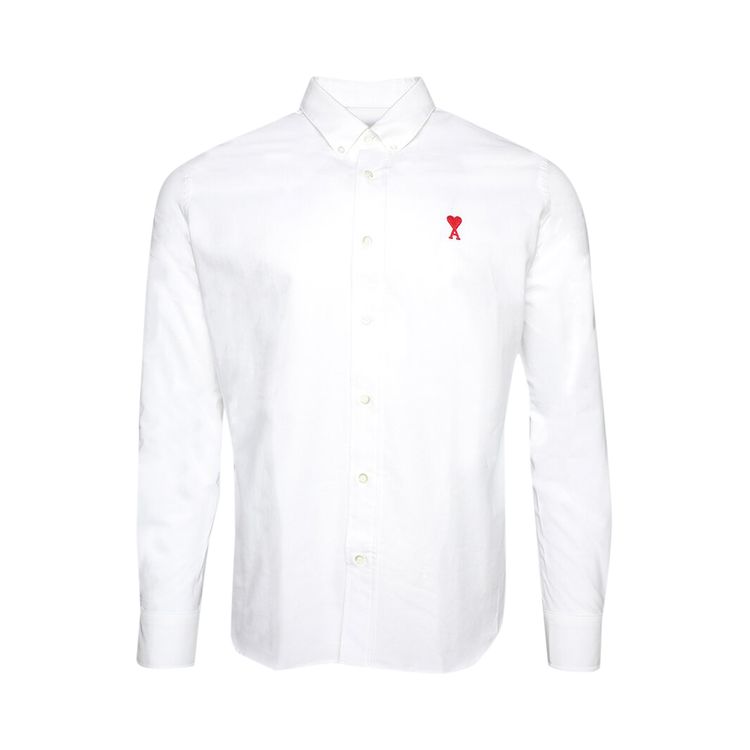 Ami ADC Red Heart Oxford Shirt Natural White