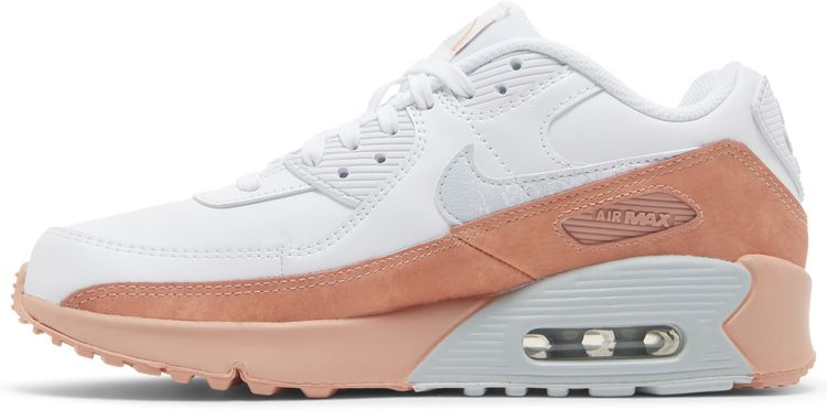 Nike Air Max 90 Leather SE GS White Light Madder Root