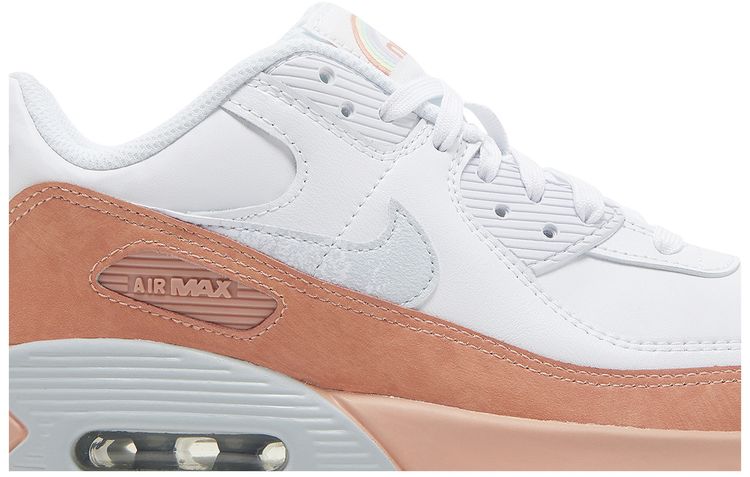 Nike Air Max 90 Leather SE GS White Light Madder Root