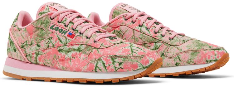 LQQK Studios x Reebok Classic Leather Leaf Camo   Bubble Gum