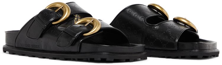 Marine Serre Wmns Leather Birk Sandal Black