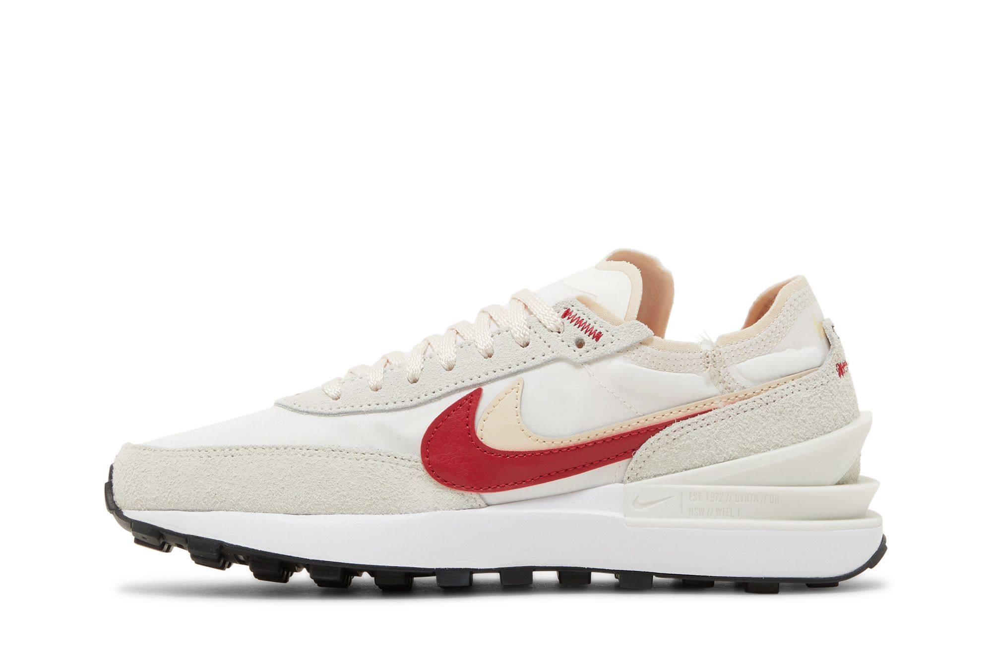 NIKE DX4309-100 ホワイト/レッド スニーカー Nike Waffle One Double Swoosh Womens Running Shoes White Red