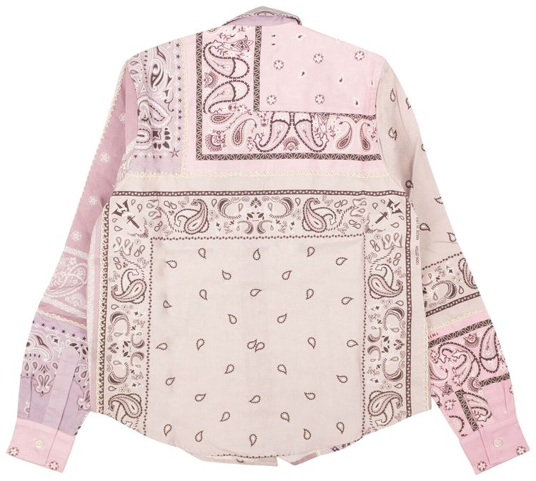 Amiri Bandana Reconstructed Flannel Shirt Lavender