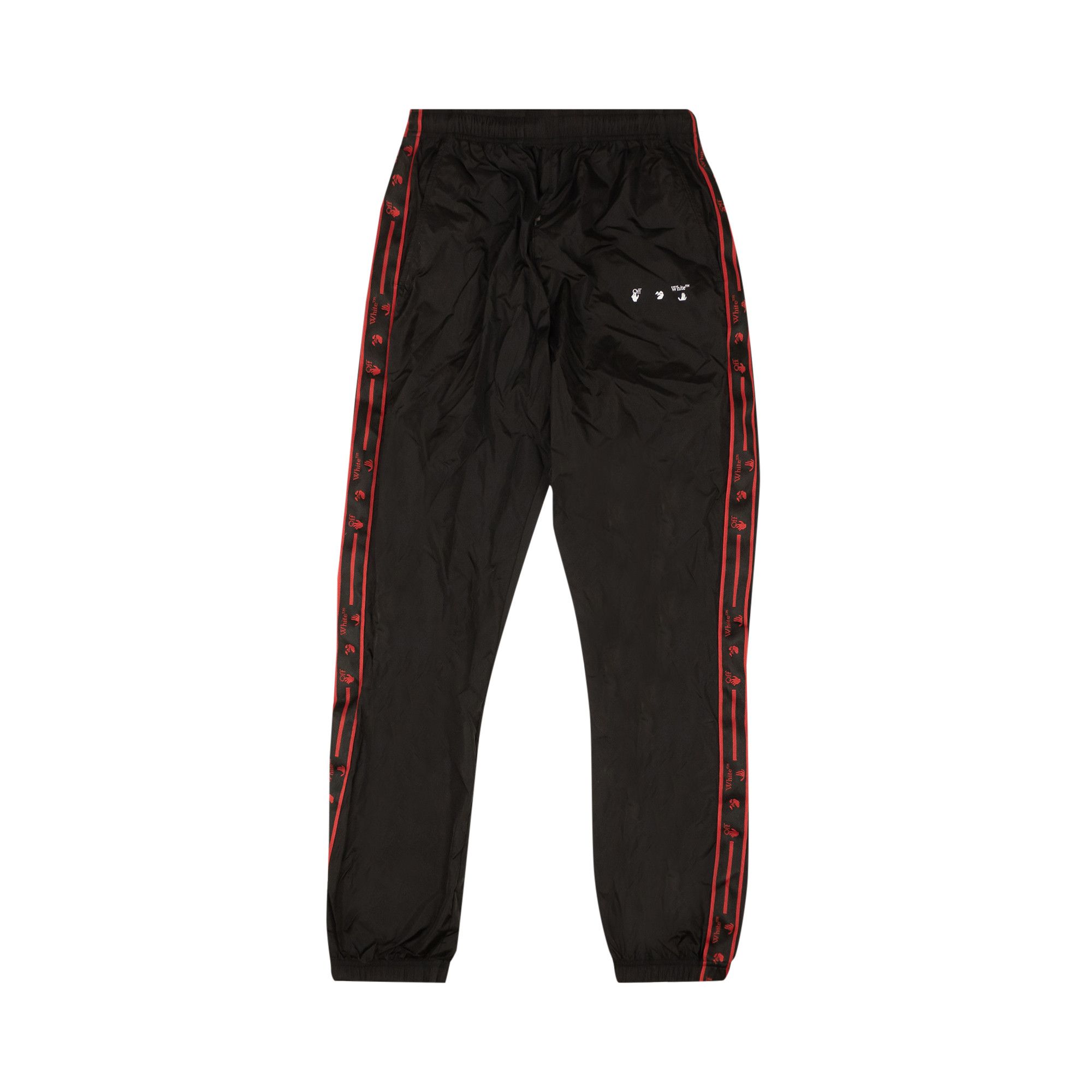 Buy Off White Logo Stripe Trackpant Black White