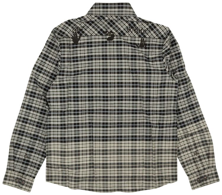 Off White Allover Degrade Flannel Shirt BlueBlack