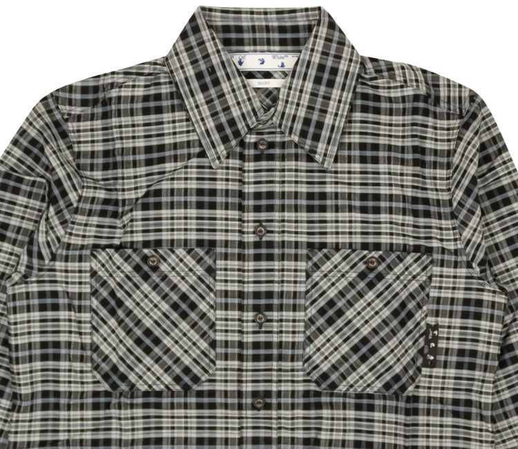 Off White Allover Degrade Flannel Shirt BlueBlack
