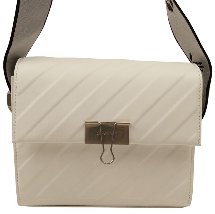 Off White Binder Shoulder Bag White