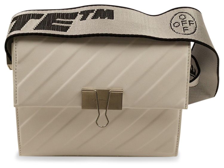 Off White Binder Shoulder Bag White