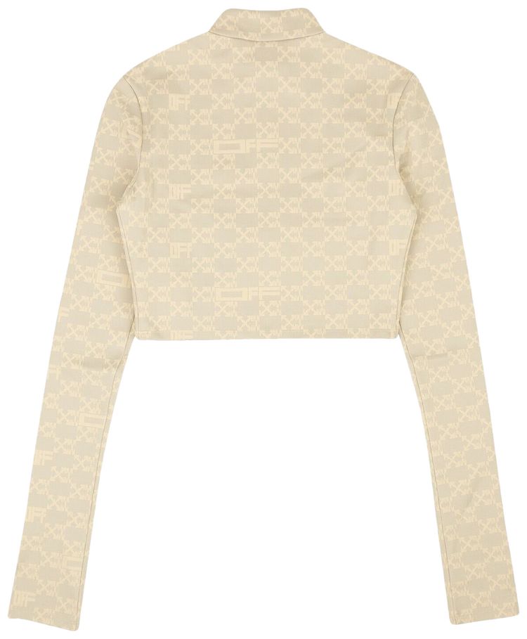 Off White Mono Track Top Green