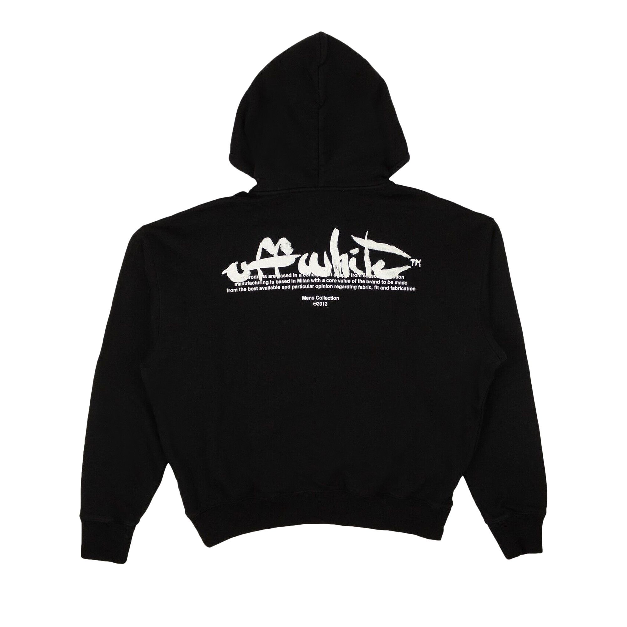 ★Off-White★ Front and back half logo skate hood black OMBB White OW 23 Skate Black Hoodie &vert; OMBB085S24FLE0121022