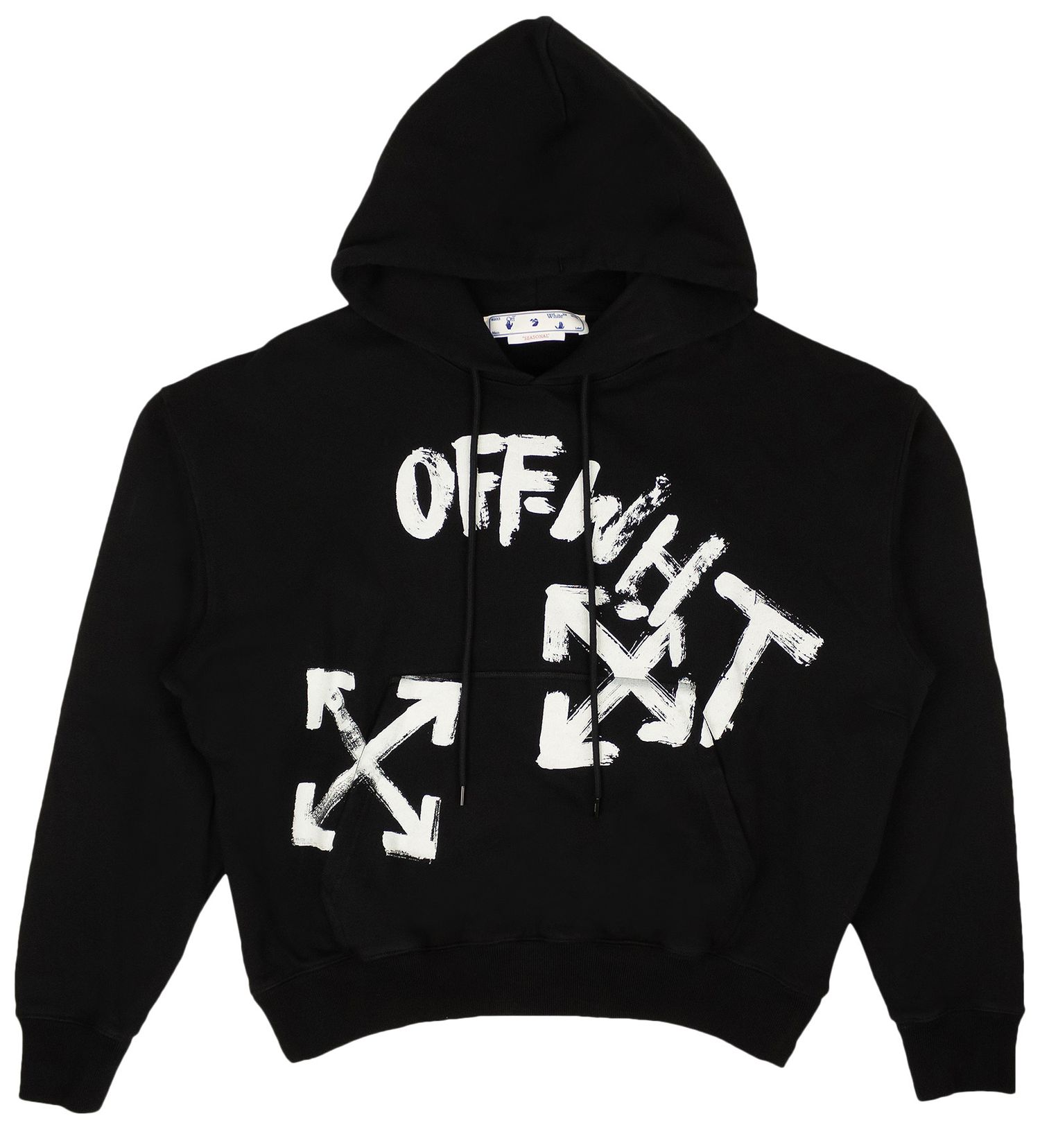 Buy OffWhite Paint Script Skate Hoodie 'Black/White