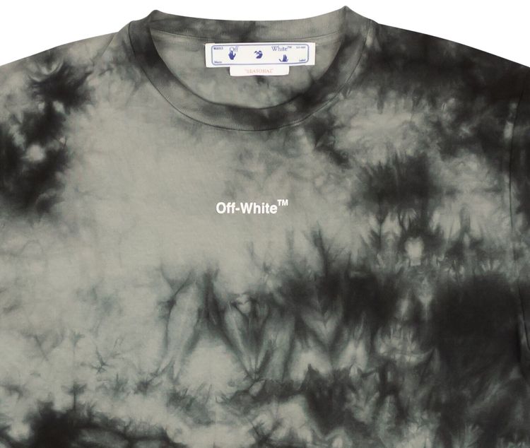 Off White Arrow Tie Dye Slim Short Sleeve Tee GreyWhite