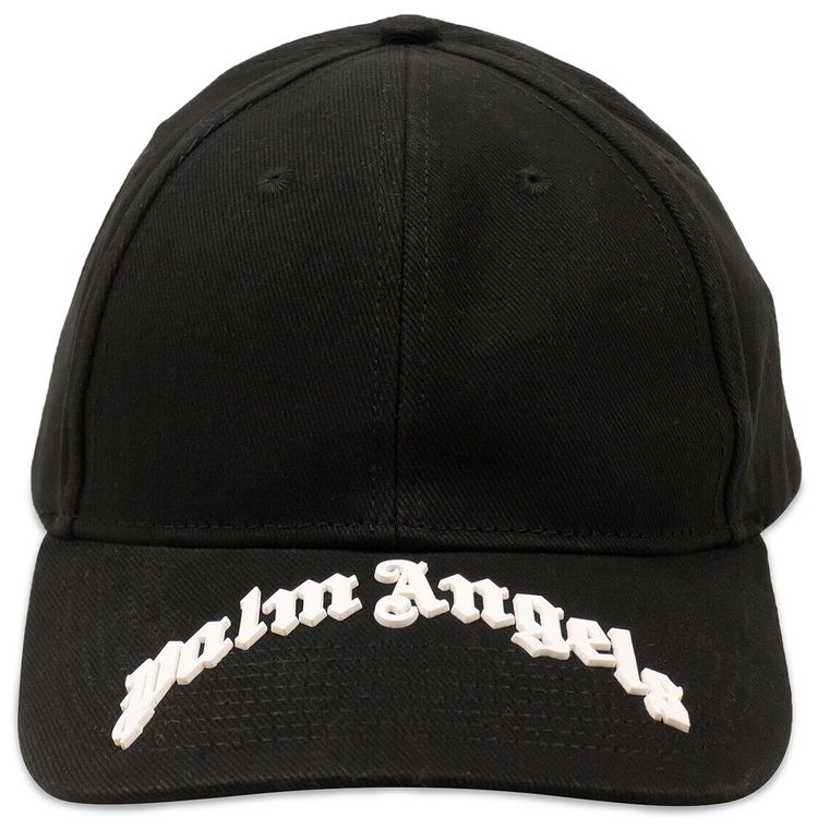 Palm Angels Curved Logo Cap BlackWhite