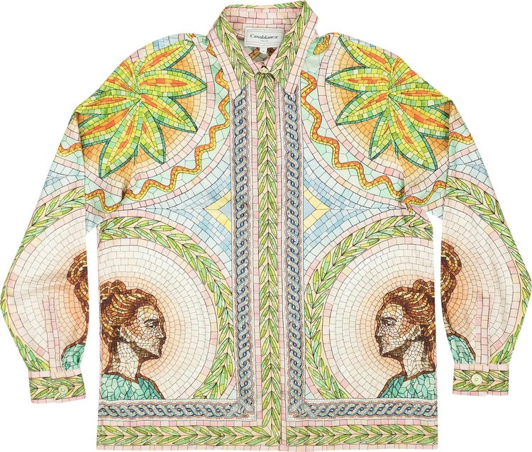 Casablanca Mosiac Grecques Printed Silk Shirt 'Mosaics Grecques'