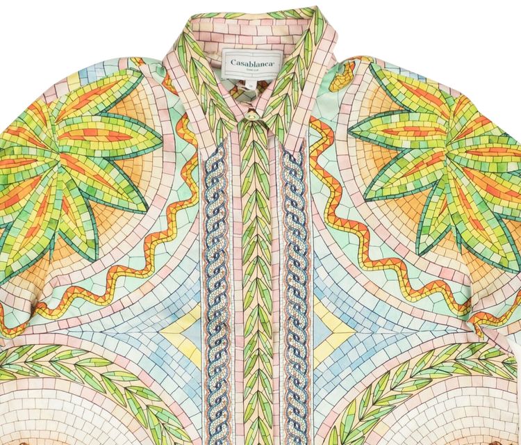 Casablanca Mosiac Grecques Printed Silk Shirt Mosaics Grecques