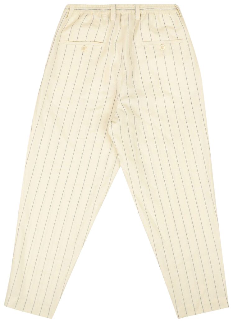 Marni Pinstripe Wool Casual Pants Ivory
