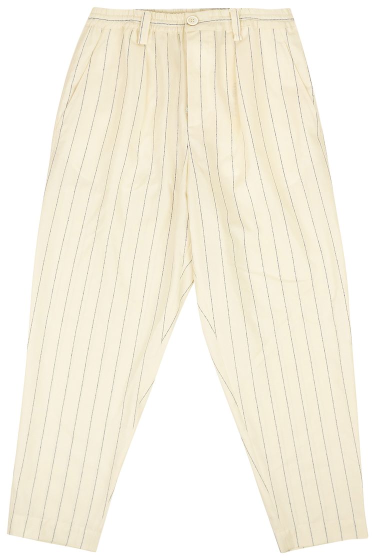 Marni Pinstripe Wool Casual Pants Ivory