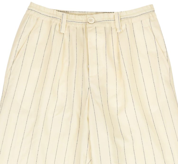 Marni Pinstripe Wool Casual Pants Ivory