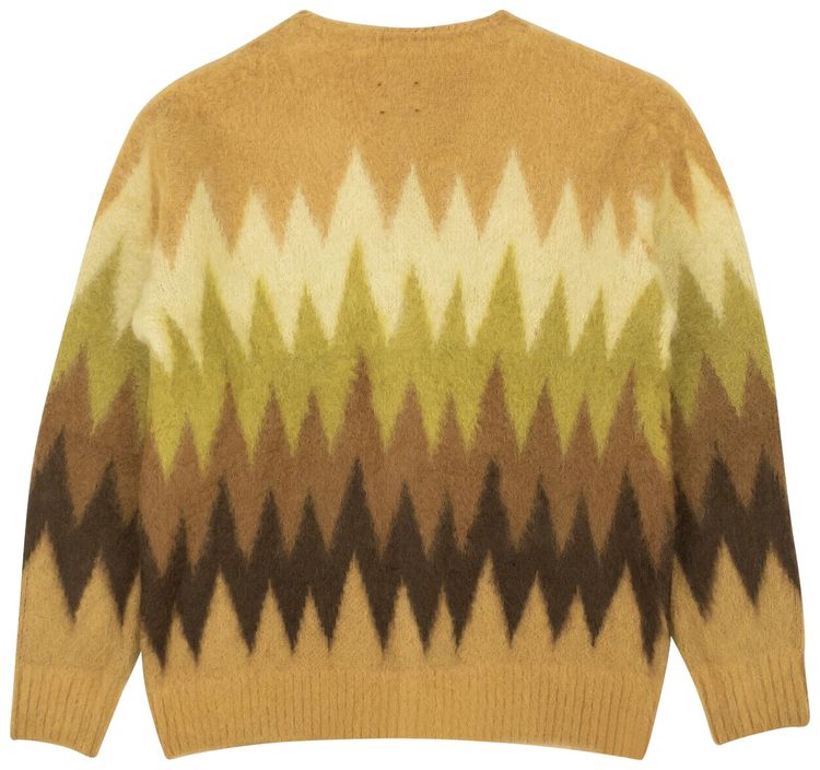 Needles Mohair Zig Zag Button Up Cardigan Brown