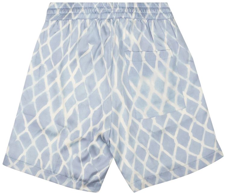 Nahmias Swish Print Silk Shorts Blue