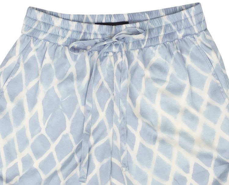 Nahmias Swish Print Silk Shorts Blue