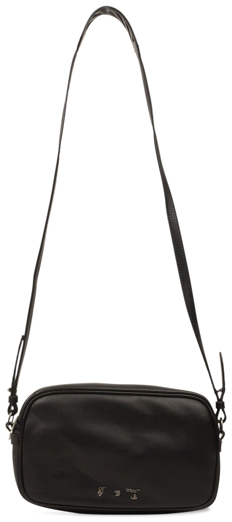 Off White Leather Shoulder Bag Black