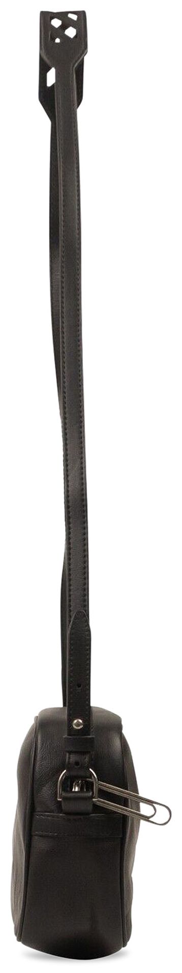 Off White Leather Shoulder Bag Black