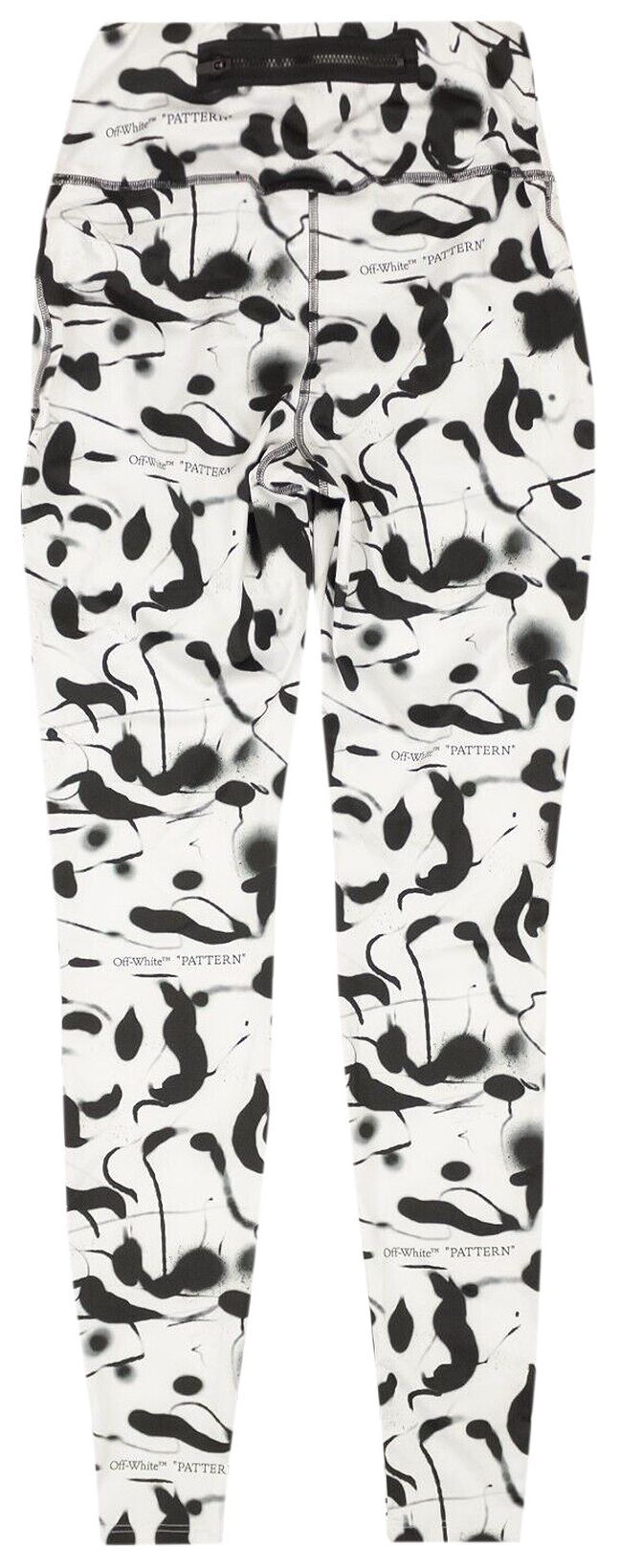 Off White Abstract Print Leggings White