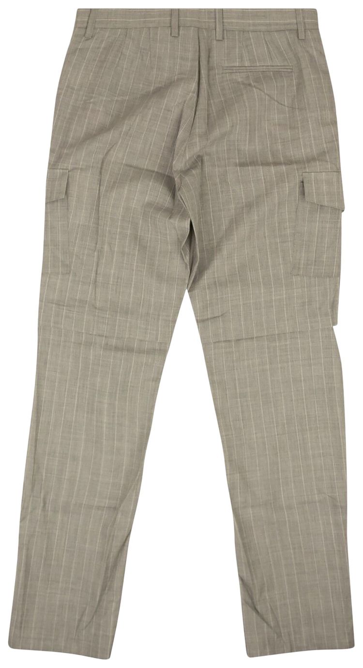 Off White Striped Cargo Slim Pants Grey