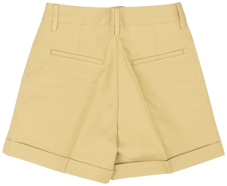 Off White High Waisted Shorts Tan