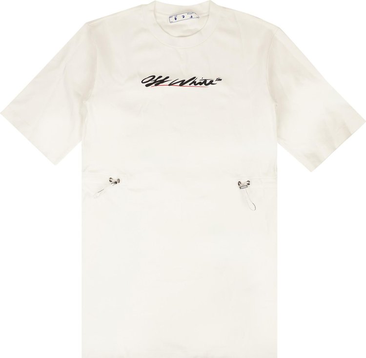 Off-White Script Logo T-Shirt Dress 'White'