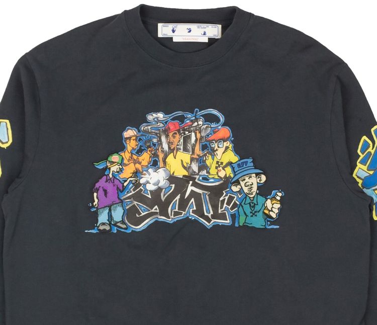 Off White Graffiti Skate T shirt Blue