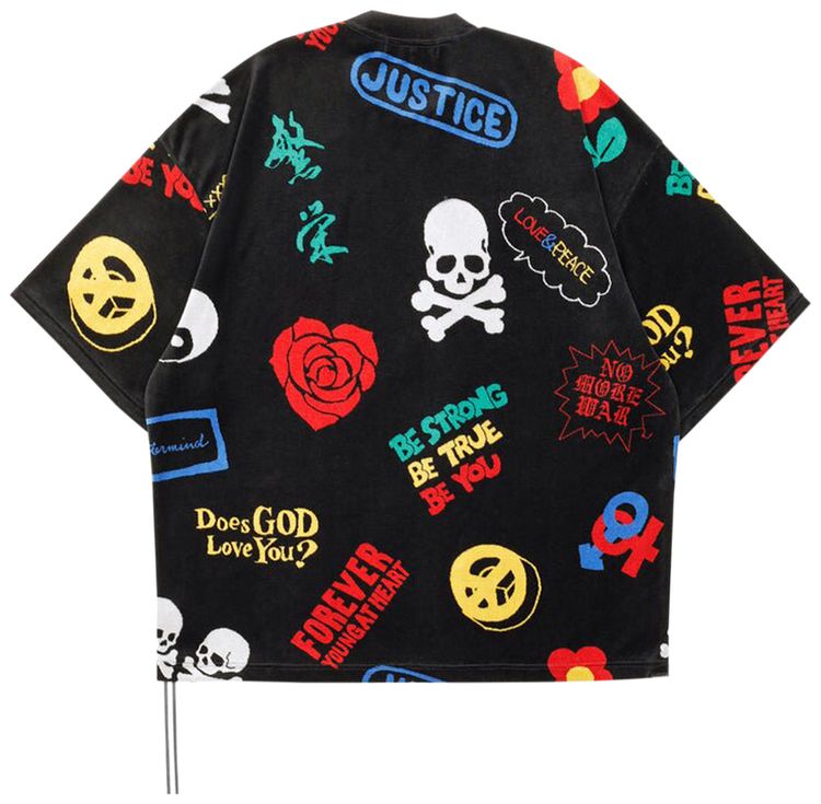 Mastermind All Over Design Velour Tee Multicolor