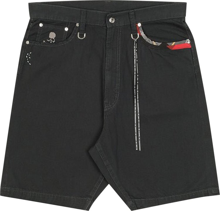 Mastermind All Over Design Velour Shorts 'Charcoal'