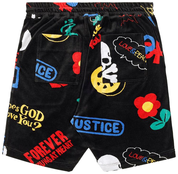 Mastermind All Over Design Velour Shorts Multicolor