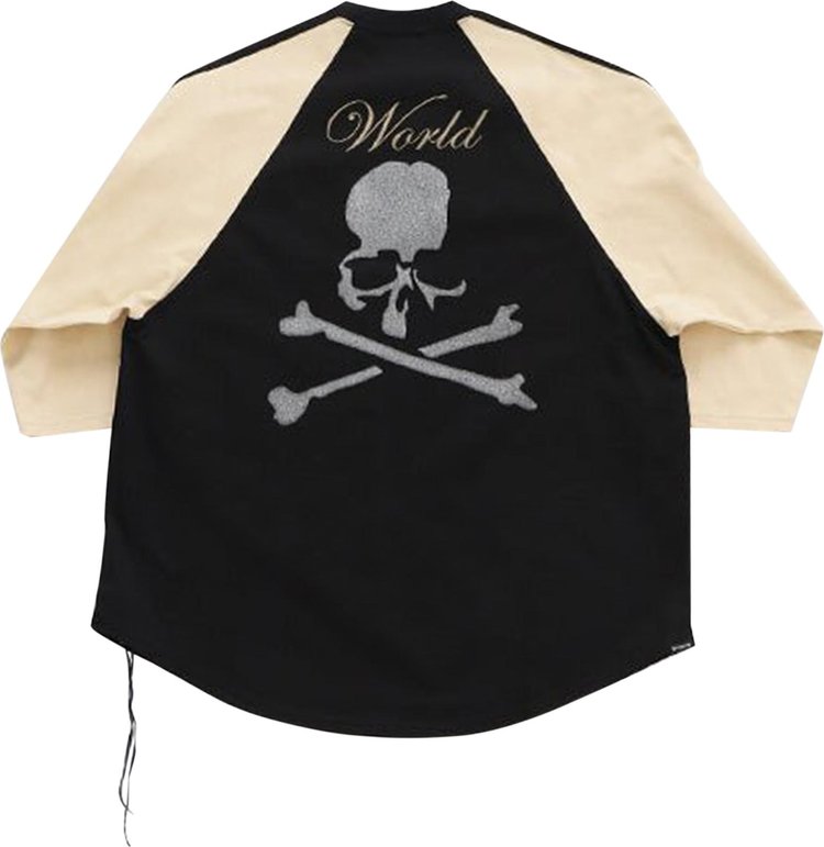 Mastermind World Embroidered Baseball Tee BlackGreige