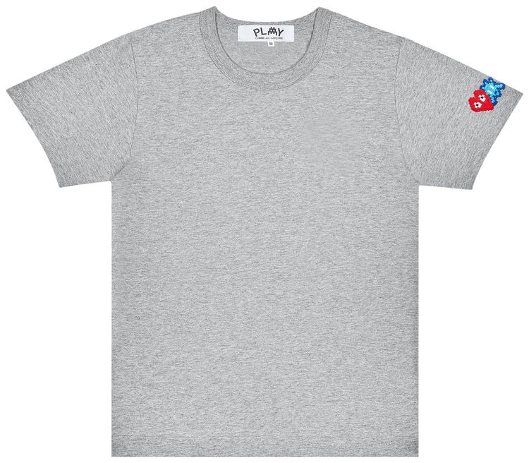 Comme des Garcons PLAY Double Heart T Shirt Grey