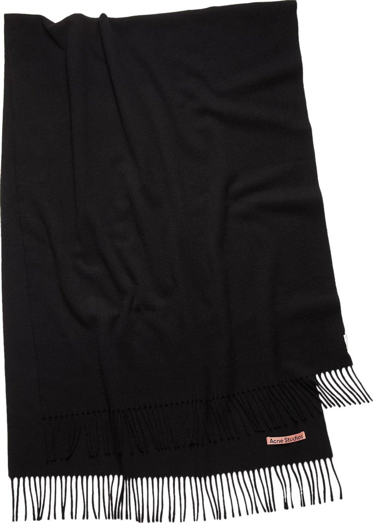 Acne Studios Fringe Wool Scarf Black