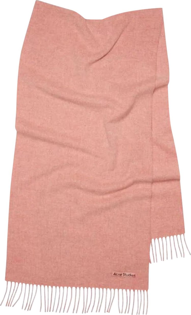 Acne Studios Fringe Wool Scarf Rose Melange