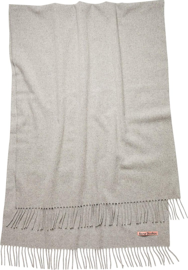 Acne Studios Fringe Wool Scarf Light Grey Melange