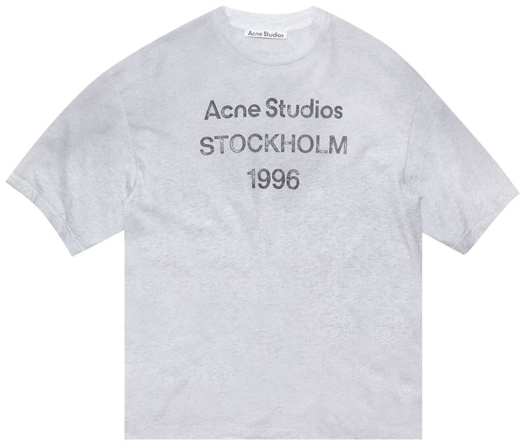 Acne Studios Logo T Shirt Grey Melange