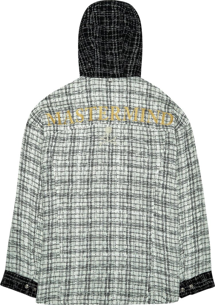 Mastermind World Hooded Tweed Shirt BlackWhite