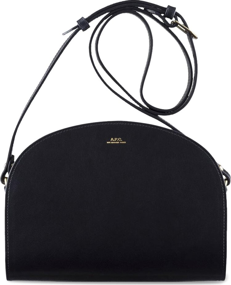 A.P.C. Demi Lune Leather Shoulder Bag 'Black'