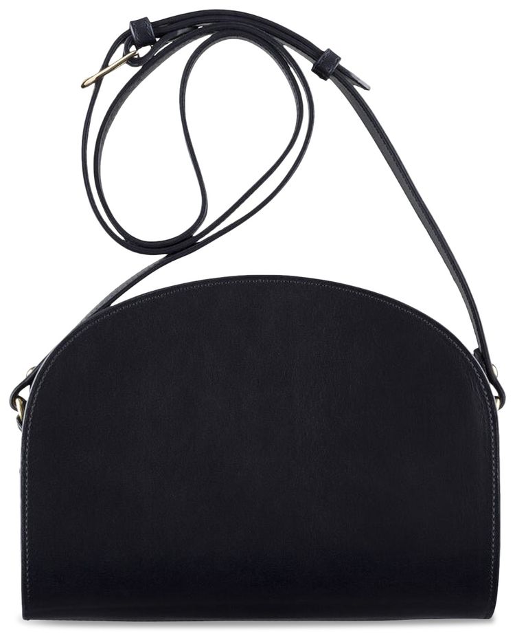 APC Demi Lune Leather Shoulder Bag Black