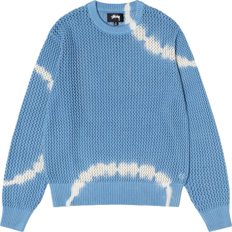 Stussy Pigment Dyed Loose Gauge Sweater 'Tie Dye Blue'